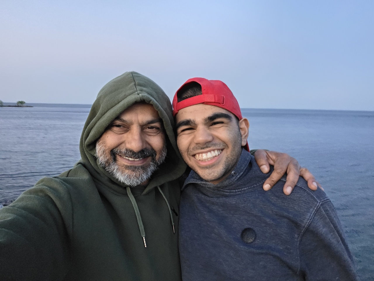 Asif and Danyal by the lake