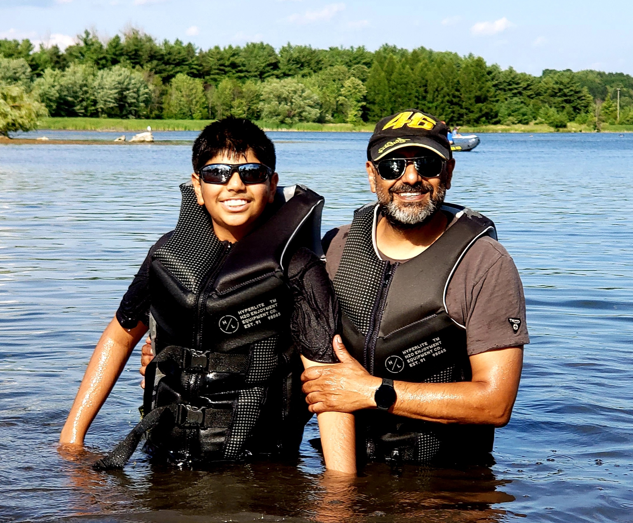 Danyal and Asif at the lake